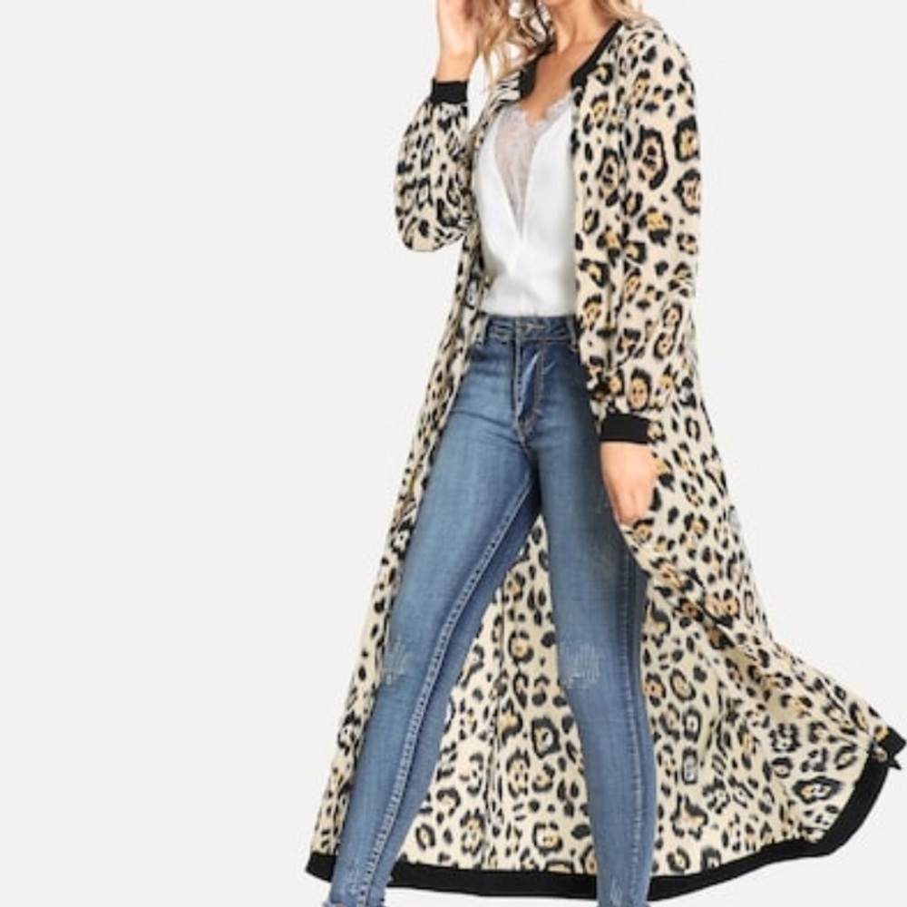 ✨Belted kimono! Women’s leopard. Chic  long duster - Picture 2 of 8